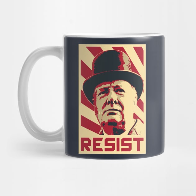 Winston Churchill Resist Retro Propaganda by Nerd_art